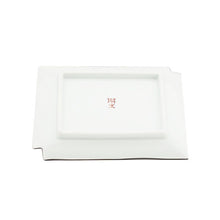 Load image into Gallery viewer, Kutani Yaki  ware of hand-painted Japanese and Western tableware 15cm long dish with checkered pattern (red)