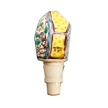 Load image into Gallery viewer, Kutani Yaki Hand-Drawn Wine Cap with Camellia Design by Yoshida-Ya
