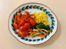 Load image into Gallery viewer, Sanae Original dish green leaf and Polka dots 由早奈惠設計 綠葉交織圓點彩紋盤