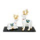 Load image into Gallery viewer, Kutani Yaki ware of a pair of hand-painted Christmas reindeer (with a decorative stand)