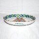 Load image into Gallery viewer, Kutani Yaki Hand-painted Kutani ware 15cm decorative dish with warrior design (with plate stand)