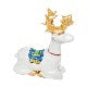 Load image into Gallery viewer, Kutani Yaki ware of a pair of hand-painted Christmas reindeer (with a decorative stand)