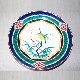 Load image into Gallery viewer, Kutani Yaki Hand-painted Kutani Yaki porcelain dish with a bird design on bamboo, a copy of a famous large Kutani dish.