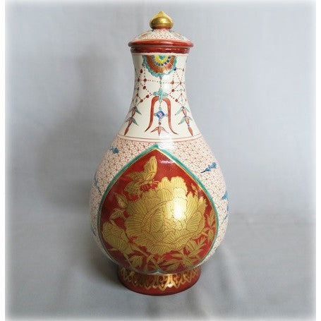 Kutani Yaki Hand-painted Kaleidoscope, Brocade Brocade Jar-shaped Kaleidoscope