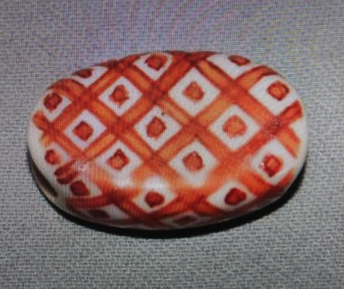 Kutani Yaki red small pattern design oval sash clip large three-quarter length