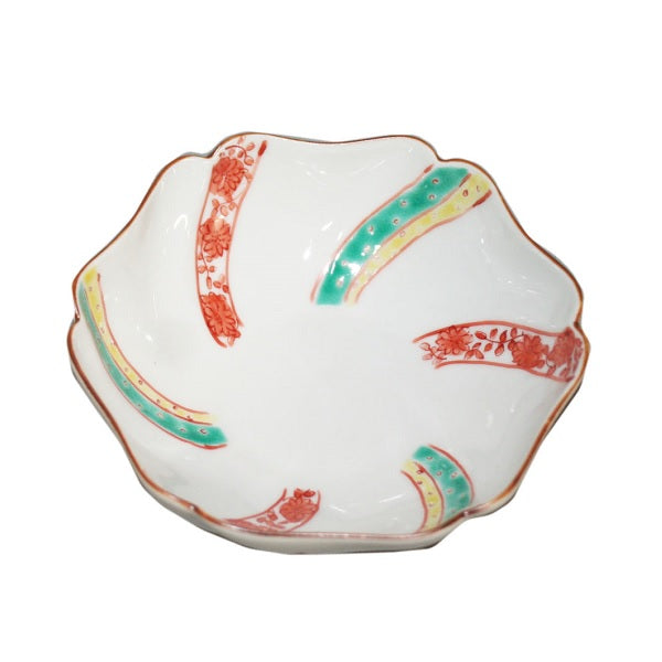 Kutani Yaki Ware of Western Tableware, 14cm Twisted Bowl with Small Design