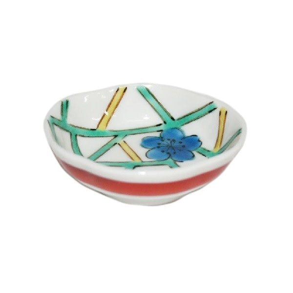 Kutani Yaki Hand-painted Japanese and Western Tableware, Bean Dish with Ice Crackle Design (Chopstick rest)