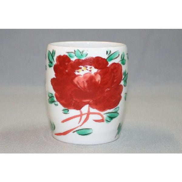 Kutani Yaki  Hand-painted Japanese and Western Tableware Rosanjin Teacup with Peony Design