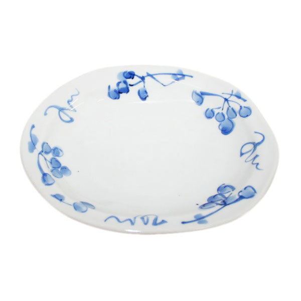 Kutani Yaki Hand-painted Kutani Ware Japanese and Western Tableware 18cm Oval Dish with Design of Mt.
