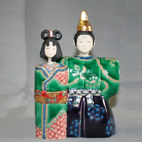 Kutani Yaki Hand-painted Ornaments, Standing Doll (Small) Hina Dolls