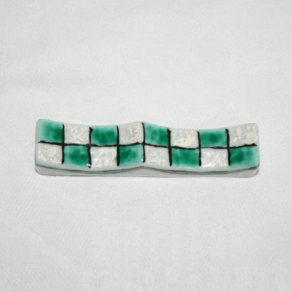 Kutani Yaki  ware of hand-painted Japanese and Western Tableware Checkered pattern (green) chopstick rest