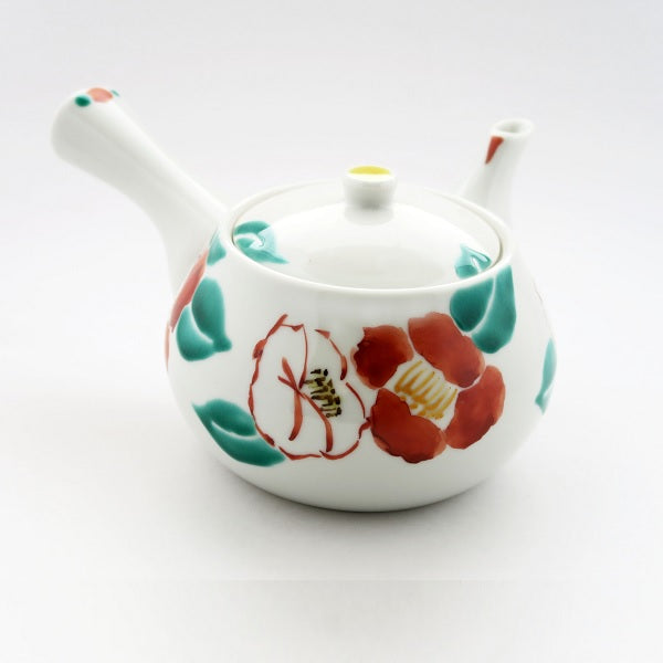 Kutani Yaki Ware of Western Tableware, Teapot with Camellia Design
