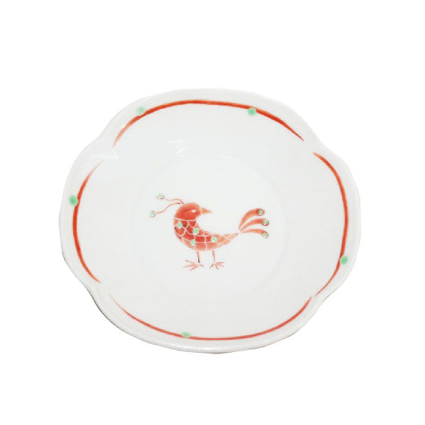 Red bird design 11.1 cm dishes
