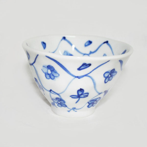 Kutani Yaki hand-drawn, Japanese foodware, Rice Bowl (large)