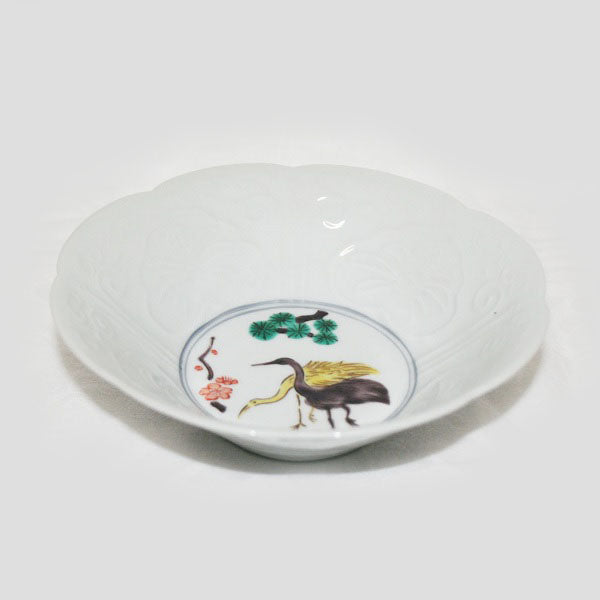 Hand-Drawn Japanese Tableware 15cm Bowl with Design of Heron