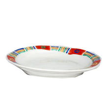 Load image into Gallery viewer, Kutani Yaki Hand-painted Kutani Ware 18cm Oval Dish with Mexican Design
