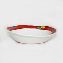 Load image into Gallery viewer, Kutani Yaki Ware Hand-painted Japanese and Western Tableware 18cm Oval Bowl with Red Dots
