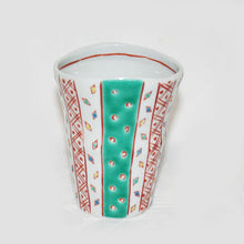 Load image into Gallery viewer, Kutani Yaki Hand-painted Kutani Ware Large Shochu Cup with Komon Design
