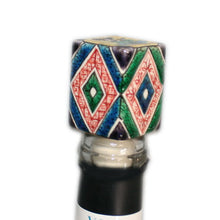 Load image into Gallery viewer, Kutani Yaki and Painted Kutani Wine Cap with Geometric Design
