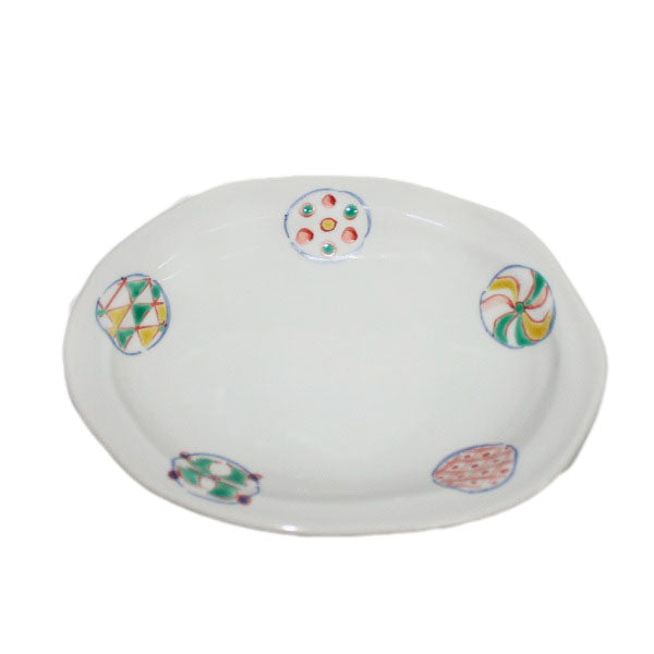 Kutani Yaki Hand-painted Japanese and Western Tableware 18cm Oval Dish