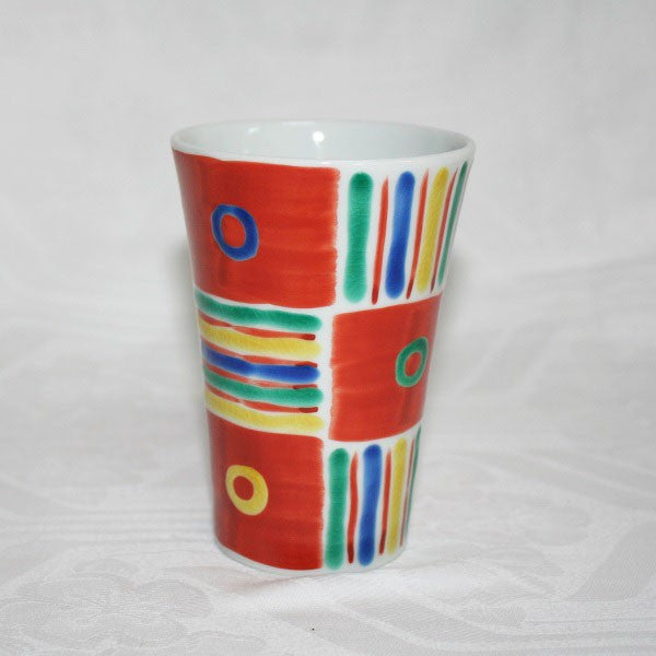 Kutani Yaki ware, Hand-drawn Japanese & Western Tableware, Large Cup with Mexican Design