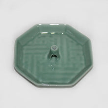 Load image into Gallery viewer, Celadon octagonal incense stand
