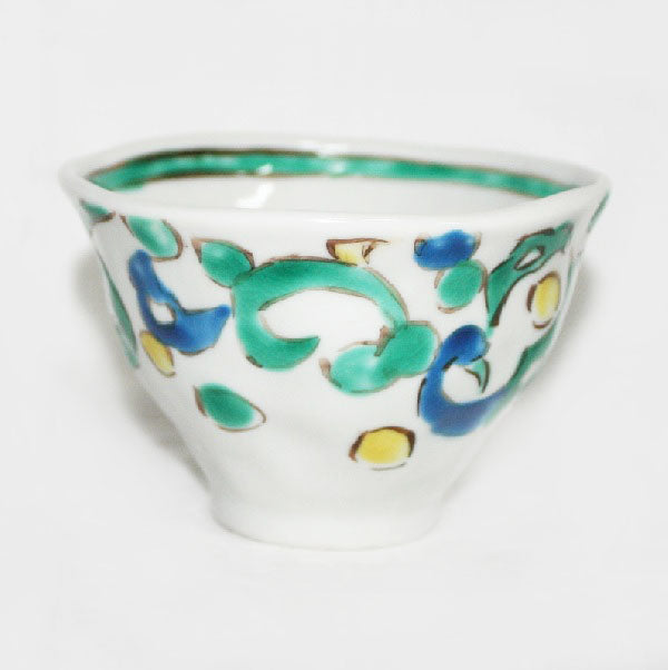 Kutani Yaki Hand-Drawn Japanese & Western Tableware Rice Bowl with Persian Arabesque Design (Small)