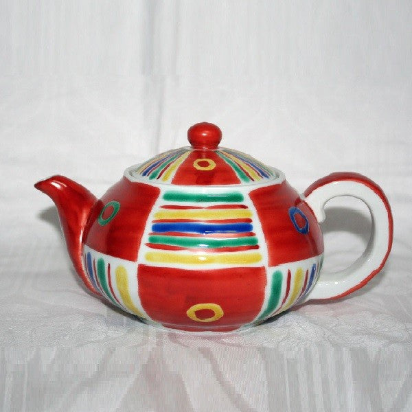 Kutani Yaki Hand-painted Kutani-Ware Large Teapot with Mexican Design