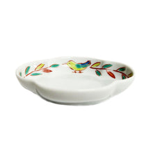 Load image into Gallery viewer, Kutani Yaki Ware of Japan and Western Tableware 9cm Spit-Shaped Dish with Three-Color Bird Design
