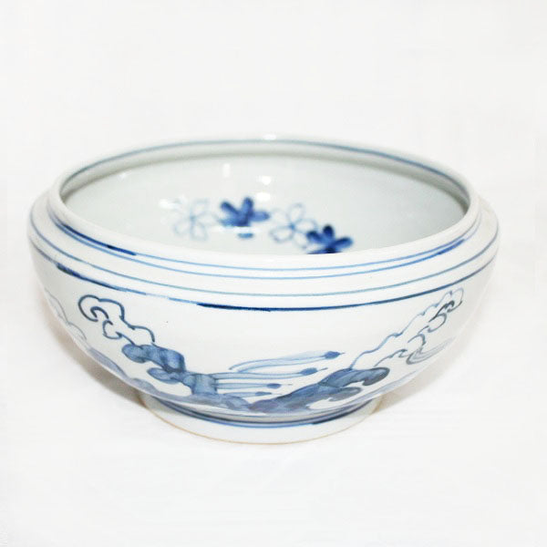 Kutani Yaki Hand-painted Kutani Ware, Tableware for Western Tableware, Water Jar with Old Somenke Design of Sakura River