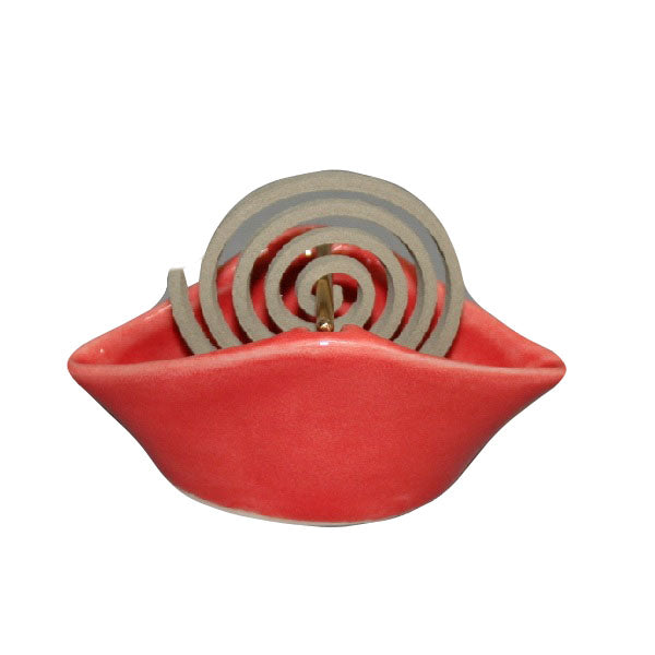 Incense burner for spiral incense sticks (red)
