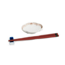 Load image into Gallery viewer, Kutani Yaki Ware of Western Tableware 9cm Spit-Shaped Dish with Plum Design on Stripes
