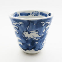Load image into Gallery viewer, Kutani Yaki Ware Hand-Drawn Japanese and Western Tableware Teacup with Raised Design of Rabbit
