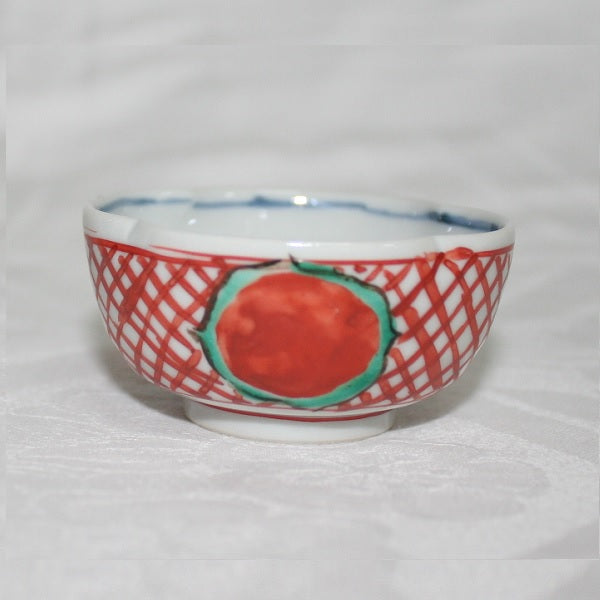 Kutani Yaki Hand Painted Kutani Ware Cup with Red Design