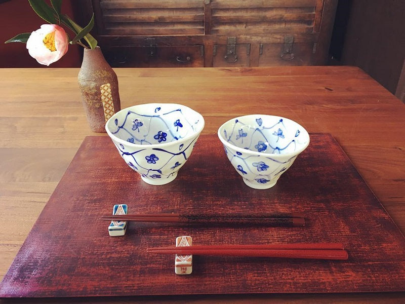 Shippori Set(Rice bowl and Chopstick rest for couple)