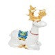 Load image into Gallery viewer, Kutani Yaki ware of a pair of hand-painted Christmas reindeer (with a decorative stand)
